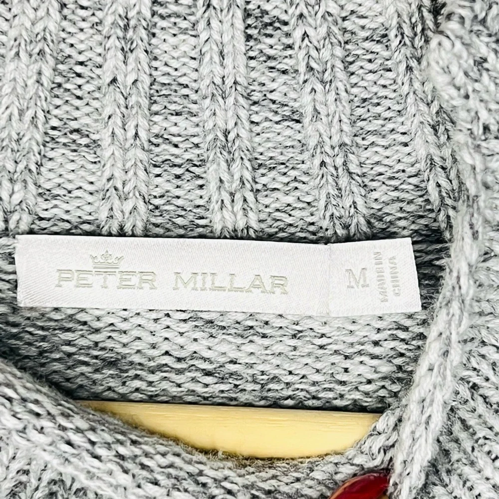 Peter Millar Men’s cotton Wool blend Gray Roll Neck Sweater Sz M